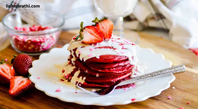 Fluffy Pancakes:लाल मखमली होममेड रेड वेल्वेट पॅनकेक रेसिपी | Red Velvet Homemade Red Velvet Pancake Recipe Fluffy Pancakes
