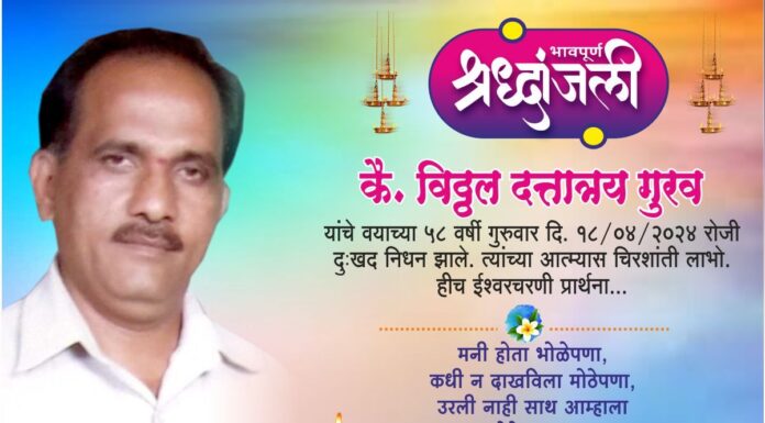 गुरव समाज गडहिंग्लज चे अध्यक्षांचे निधन