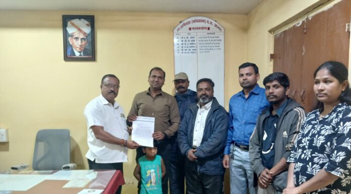 आवंडी ते धनगरवाडा दरम्यानच्या रस्त्याची रुंदी वाढवा -बहुजन मुक्ती पार्टीचे सार्वजनिक बांधकाम विभागाला निवेदन